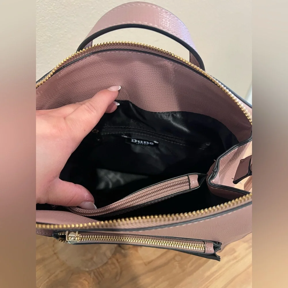 Dune London Muave Convertible Backpack with Gold Accents